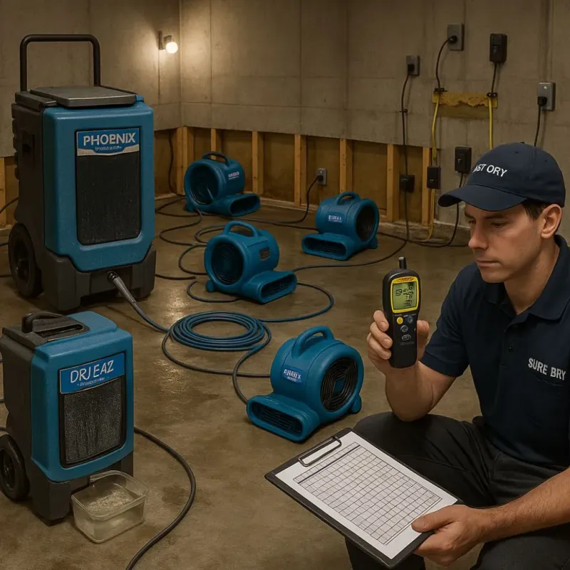 Structural Drying and Dehumidification process in Juneau, WI